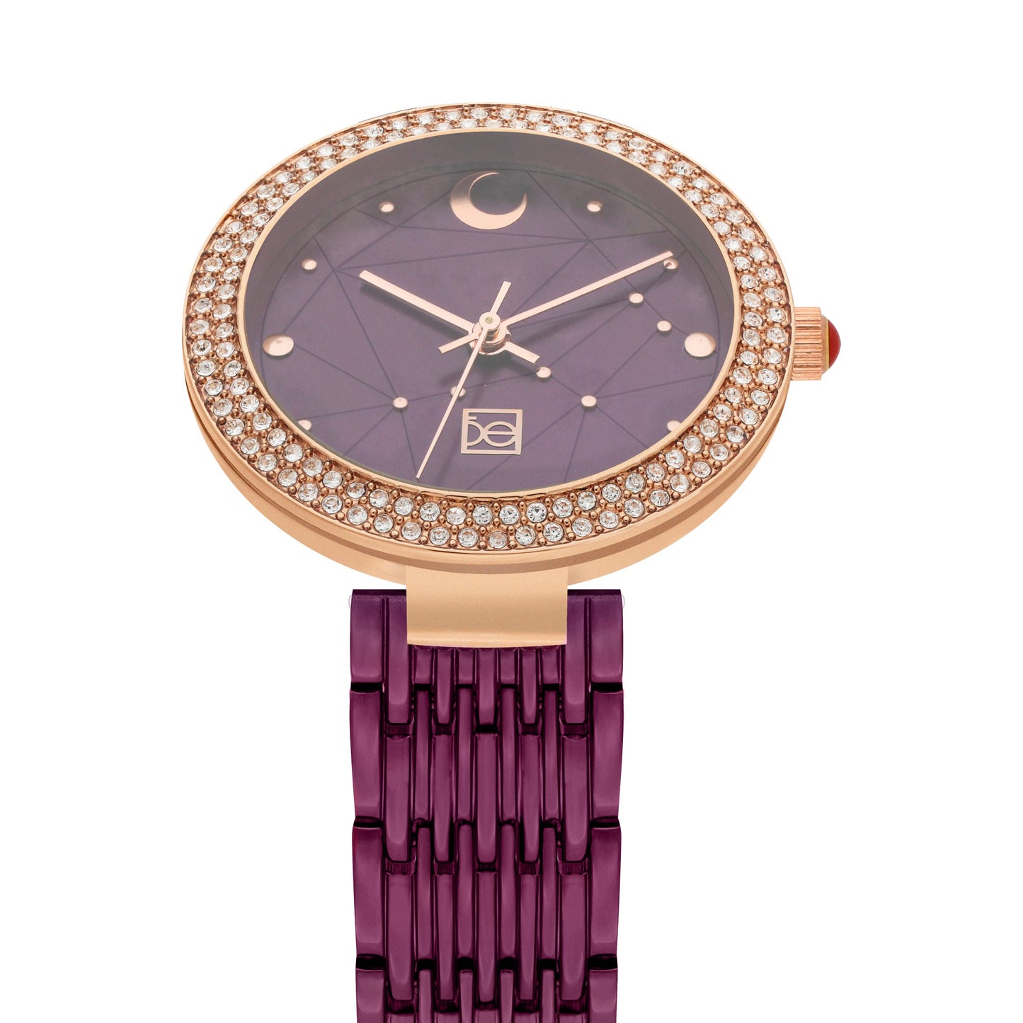 Reloj Cloe Análogo para Dama con Indicador en Forma de Luna y Extensible de Acero Inoxidable OE2555