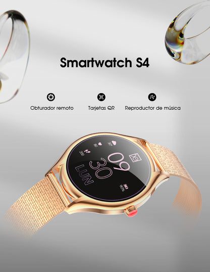 Smartwatch Cloe S4 Dama | Pantalla AMOLED | Extensible Acero Texturizado OE2561