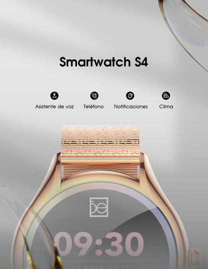 Smartwatch Cloe S4 Dama | Pantalla AMOLED | Extensible Acero Texturizado OE2561