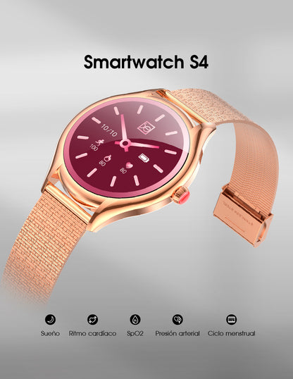 Smartwatch Cloe S4 Dama | Pantalla AMOLED | Extensible Acero Texturizado OE2561
