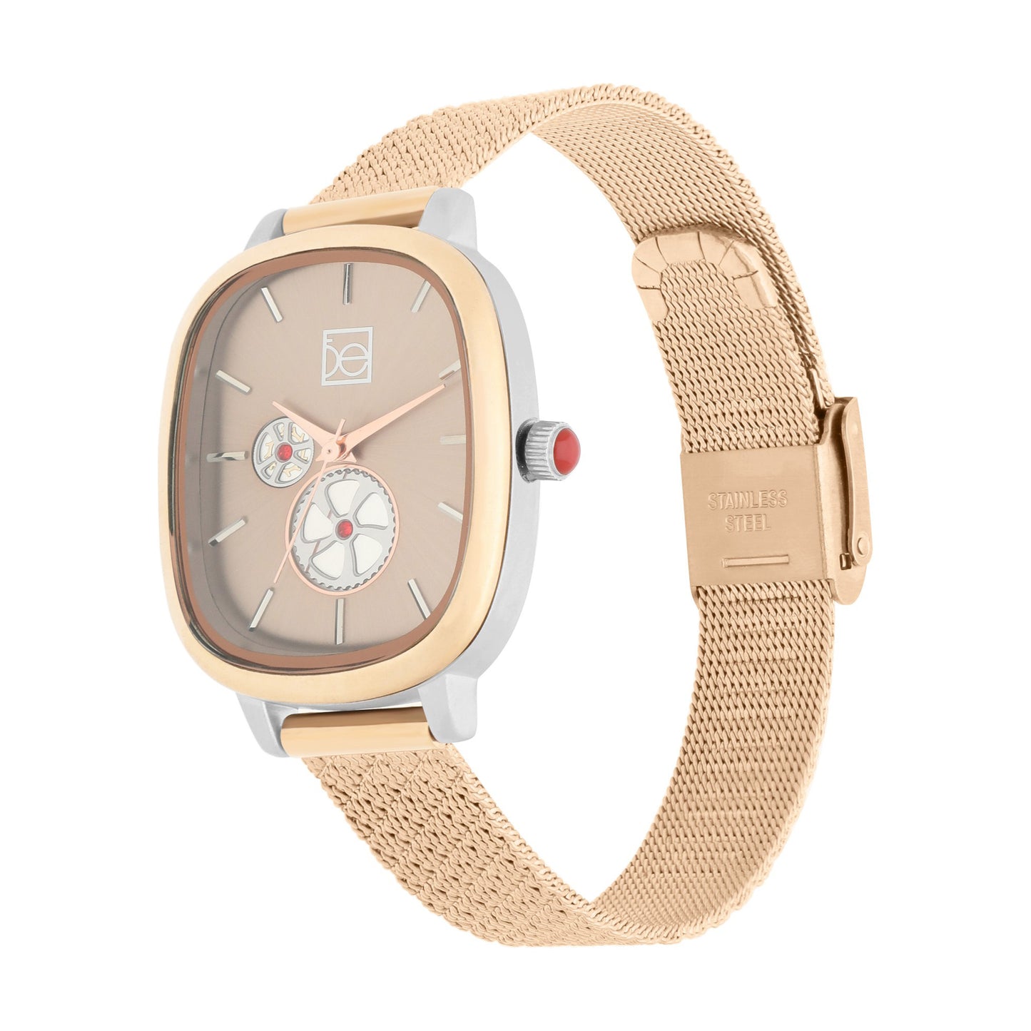 Reloj Cloe Análogo para Dama con Simuladores de Máquina y Extensible de Mesh