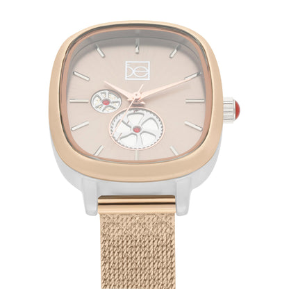 Reloj Cloe Análogo para Dama con Simuladores de Máquina y Extensible de Mesh