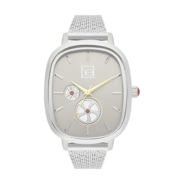 Reloj Cloe Análogo para Dama con Simuladores de Máquina y Extensible de Mesh OE2601