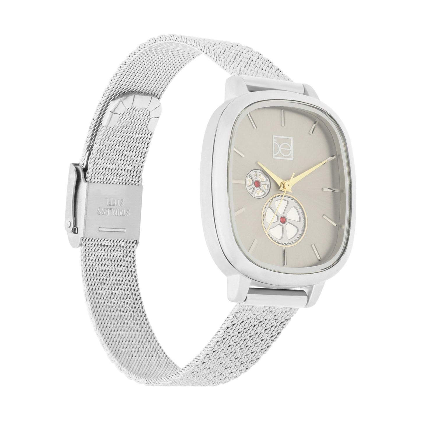 Reloj Cloe Análogo para Dama con Simuladores de Máquina y Extensible de Mesh