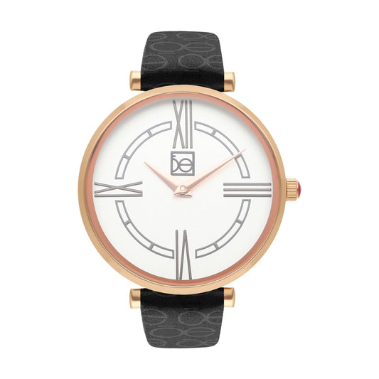 Reloj Cloe Análogo para Dama con Diseño OE en Correa de Tactopiel
