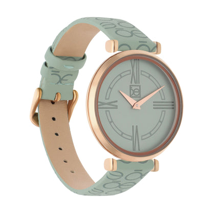Reloj Cloe Análogo para Dama con Diseño OE en Correa de Tactopiel OE2604
