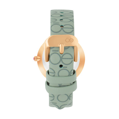Reloj Cloe Análogo para Dama con Diseño OE en Correa de Tactopiel OE2604