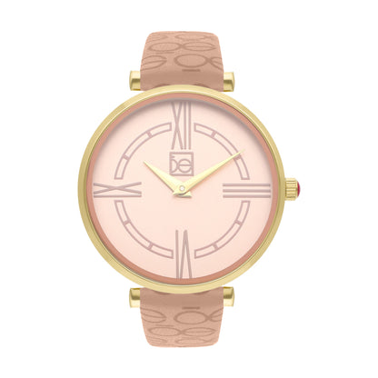 Reloj Cloe Análogo para Dama con Diseño OE en Correa de Tactopiel OE2604