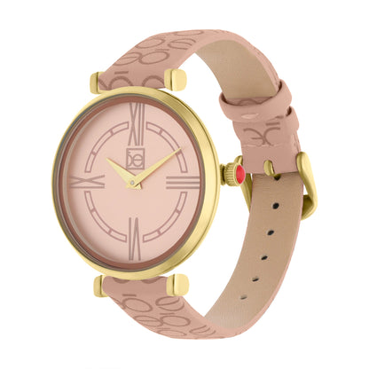 Reloj Cloe Análogo para Dama con Diseño OE en Correa de Tactopiel OE2604