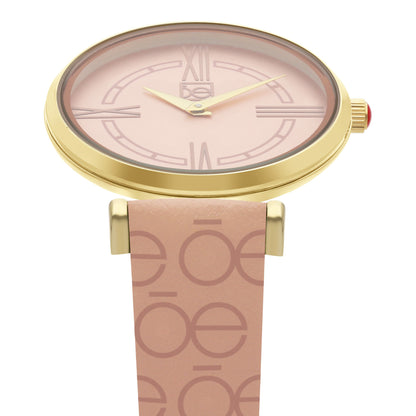 Reloj Cloe Análogo para Dama con Diseño OE en Correa de Tactopiel OE2604
