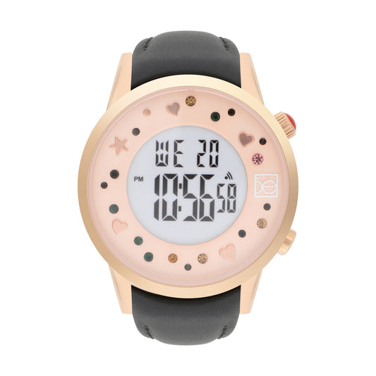Reloj Cloe Digital para Dama con Pedrería en Carátula y Correa de Tactopiel
