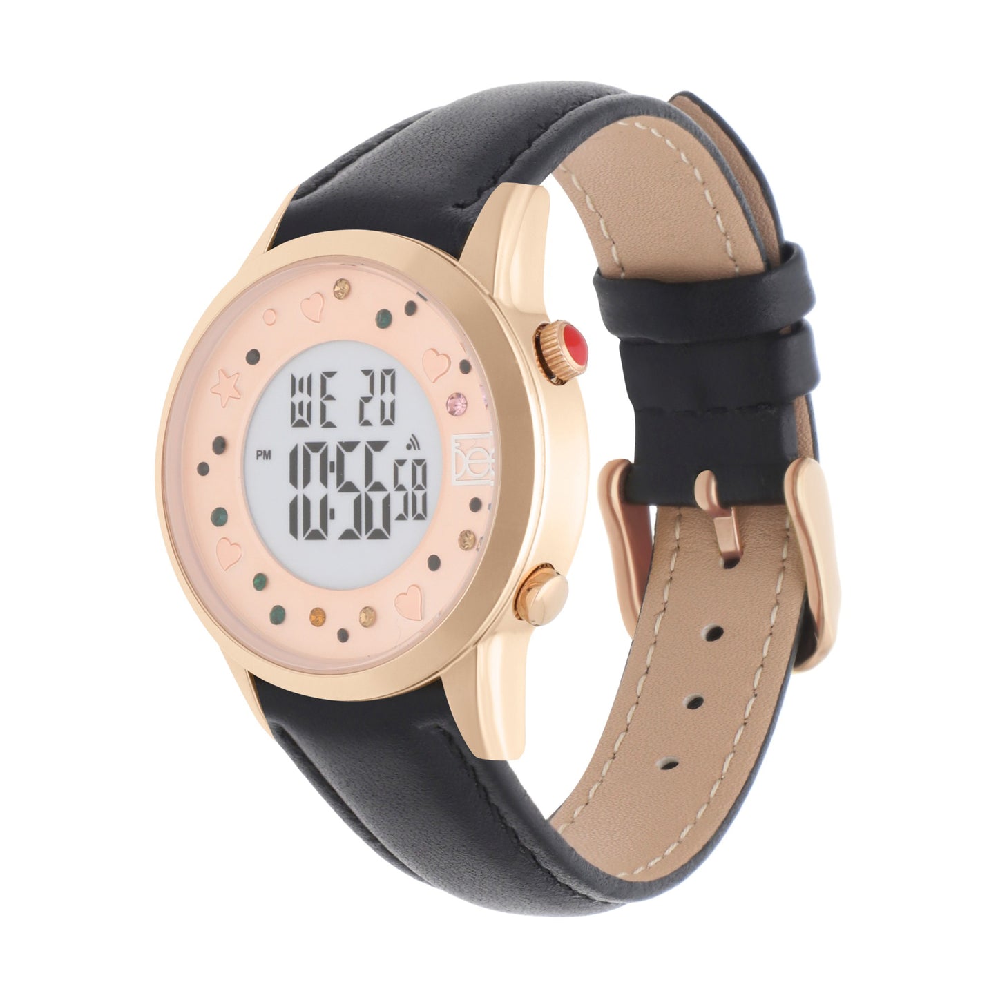 Reloj Cloe Digital para Dama con Pedrería en Carátula y Correa de Tactopiel OE2608