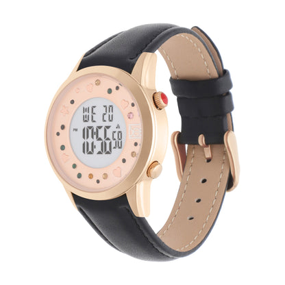 Reloj Cloe Digital para Dama con Pedrería en Carátula y Correa de Tactopiel OE2608