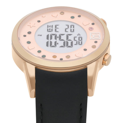 Reloj Cloe Digital para Dama con Pedrería en Carátula y Correa de Tactopiel OE2608