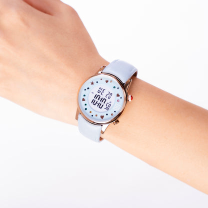 Reloj Cloe Digital para Dama con Pedrería en Carátula y Correa de Tactopiel OE2608