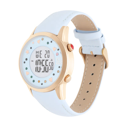 Reloj Cloe Digital para Dama con Pedrería en Carátula y Correa de Tactopiel OE2608