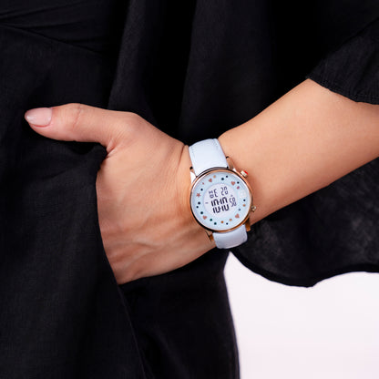 Reloj Cloe Digital para Dama con Pedrería en Carátula y Correa de Tactopiel OE2608