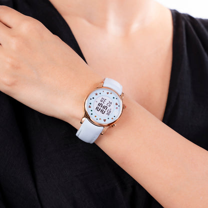 Reloj Cloe Digital para Dama con Pedrería en Carátula y Correa de Tactopiel OE2608