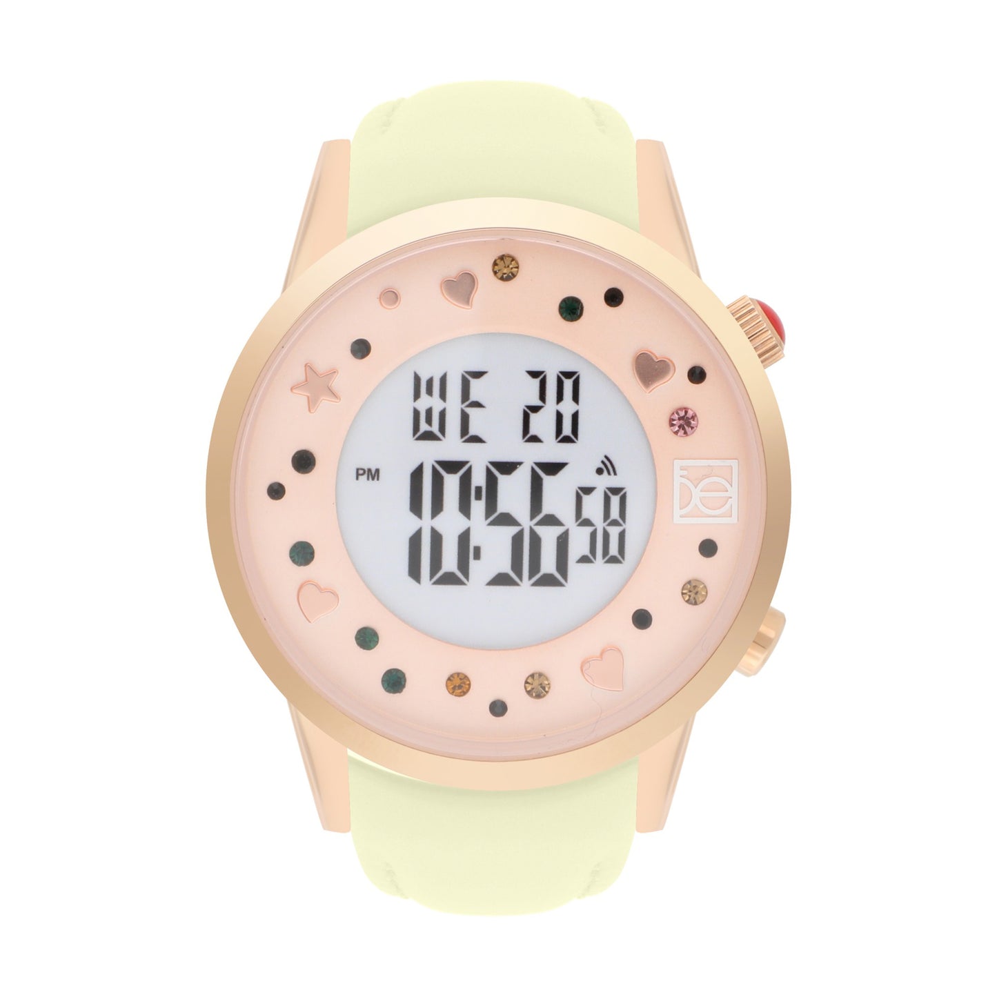 Reloj Cloe Digital para Dama con Pedrería en Carátula y Correa de Tactopiel OE2608