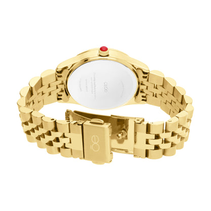 Reloj Cloe Análogo para Dama con Pedrería Multicolor en Indicadores y Extensible de Acero Inoxidable OE2609