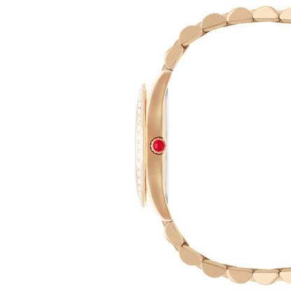 Reloj Cloe Análogo para Dama con Pedrería Multicolor en Indicadores y Extensible de Acero Inoxidable OE2609
