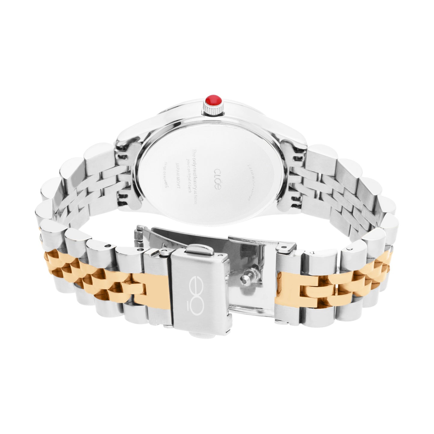 Reloj Cloe Análogo para Dama con Pedrería Multicolor en Indicadores y Extensible de Acero Inoxidable OE2609