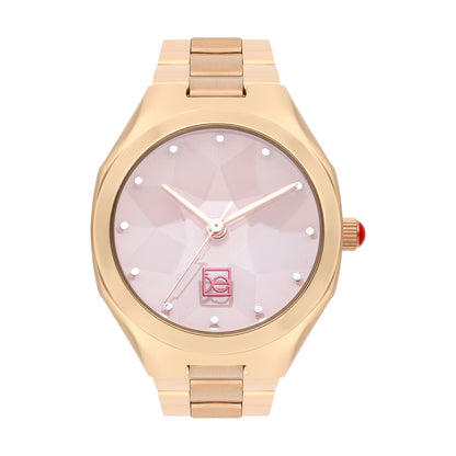 Reloj Cloe Análogo para Dama con Cristal Interior Facetado y Extensible de Acero Inoxidable OE2612