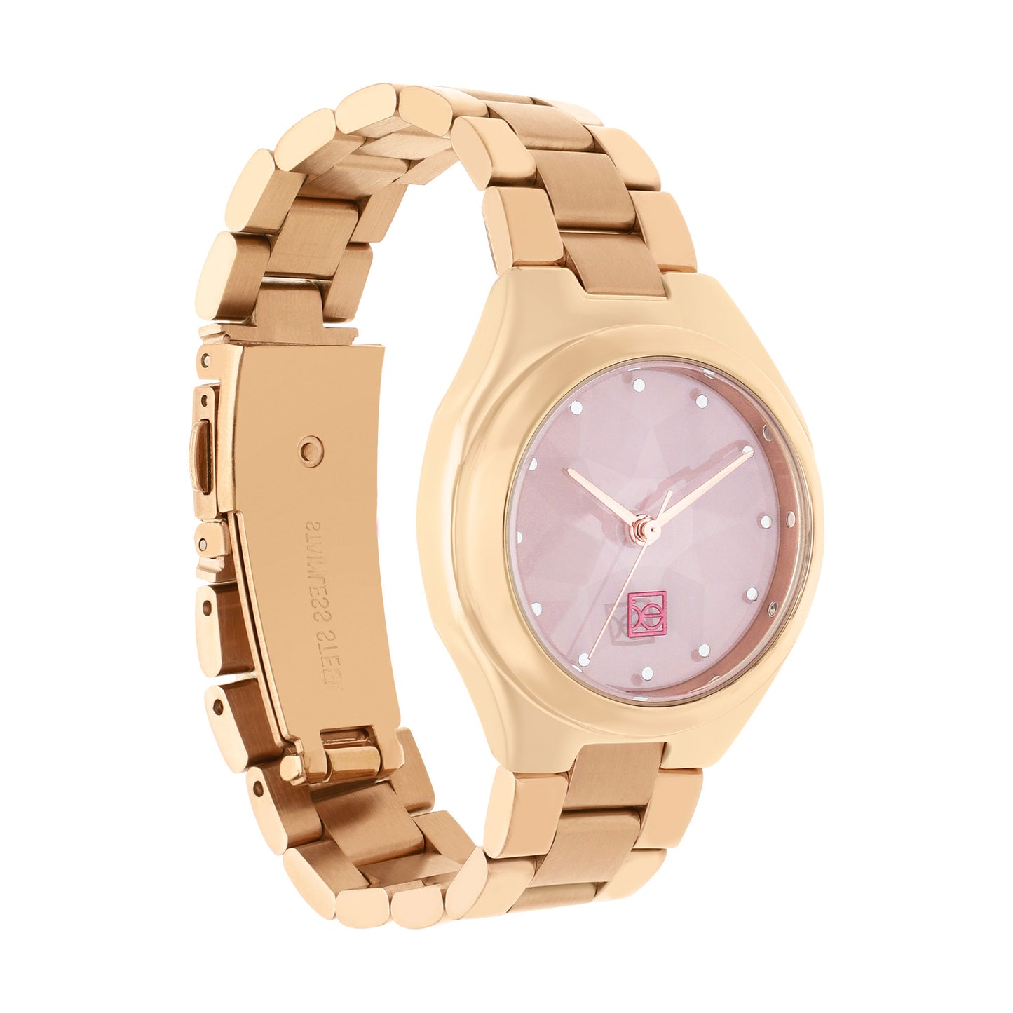 Reloj Cloe Análogo para Dama con Cristal Interior Facetado y Extensible de Acero Inoxidable OE2612