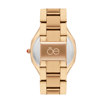 Reloj Cloe Análogo para Dama con Cristal Interior Facetado y Extensible de Acero Inoxidable OE2612