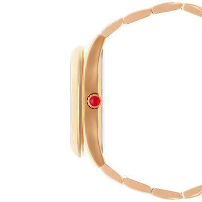 Reloj Cloe Análogo para Dama con Cristal Interior Facetado y Extensible de Acero Inoxidable OE2612