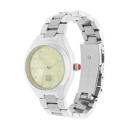 Reloj Cloe Análogo para Dama con Cristal Interior Facetado y Extensible de Acero Inoxidable OE2612