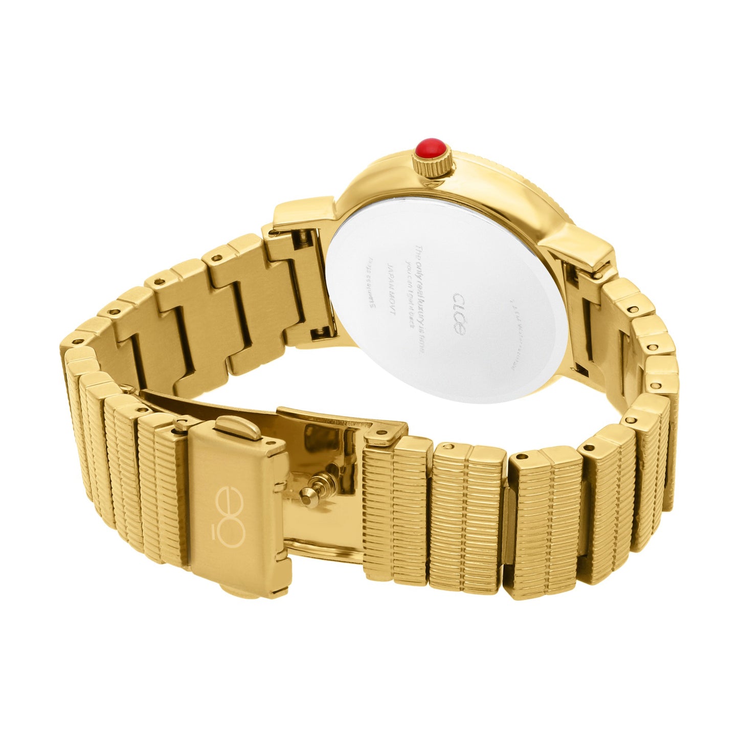 Reloj Cloe Análogo para Dama con Doble Bisel Estriado y Extensible de Acero Inoxidable OE2614