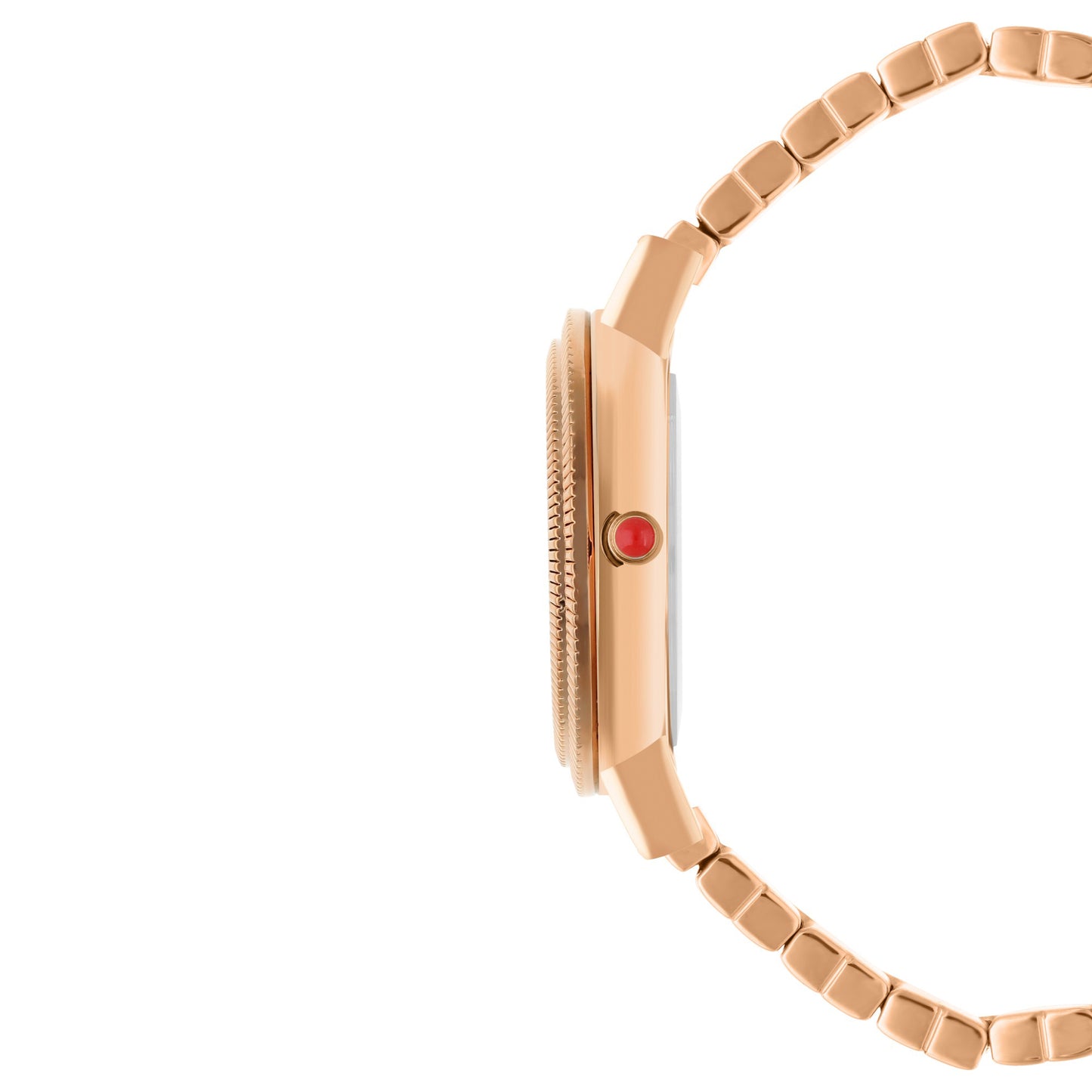 Reloj Cloe Análogo para Dama con Doble Bisel Estriado y Extensible de Acero Inoxidable OE2614