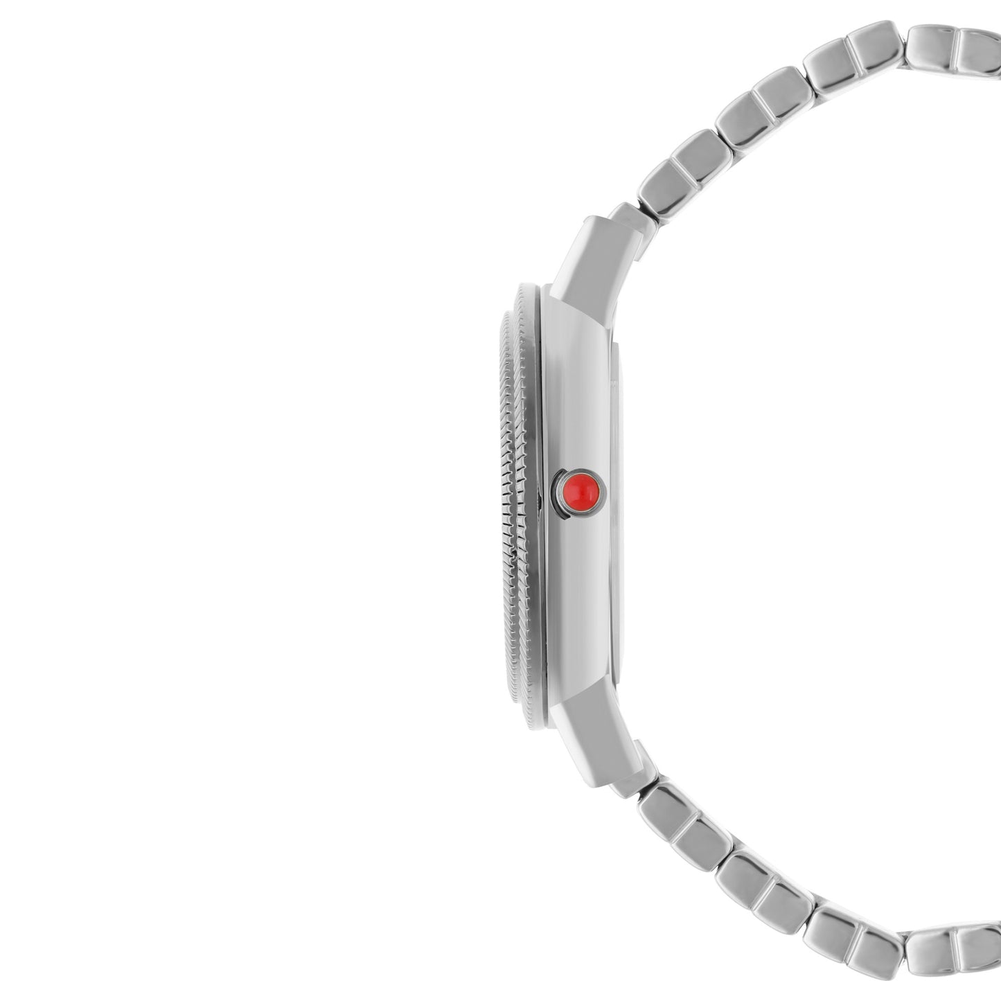 Reloj Cloe Análogo para Dama con Doble Bisel Estriado y Extensible de Acero Inoxidable OE2614