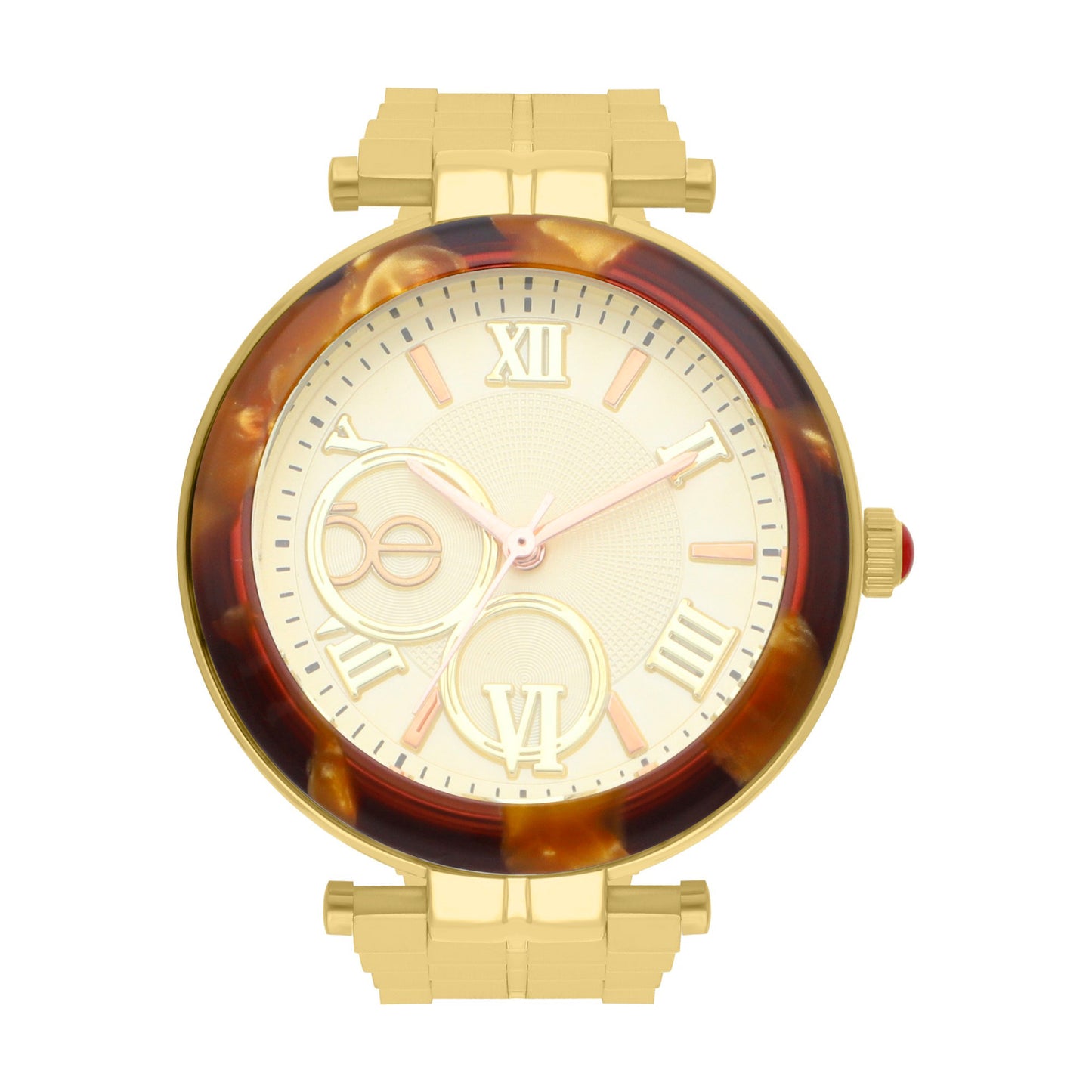 Reloj Cloe Análogo para Dama con Bisel Acabado Carey y Extensible de Acero Inoxidable OE2615