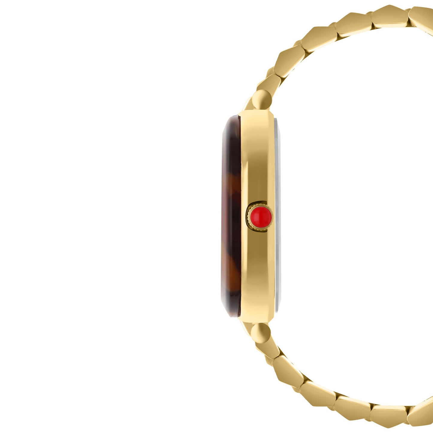 Reloj Cloe Análogo para Dama con Bisel Acabado Carey y Extensible de Acero Inoxidable OE2615