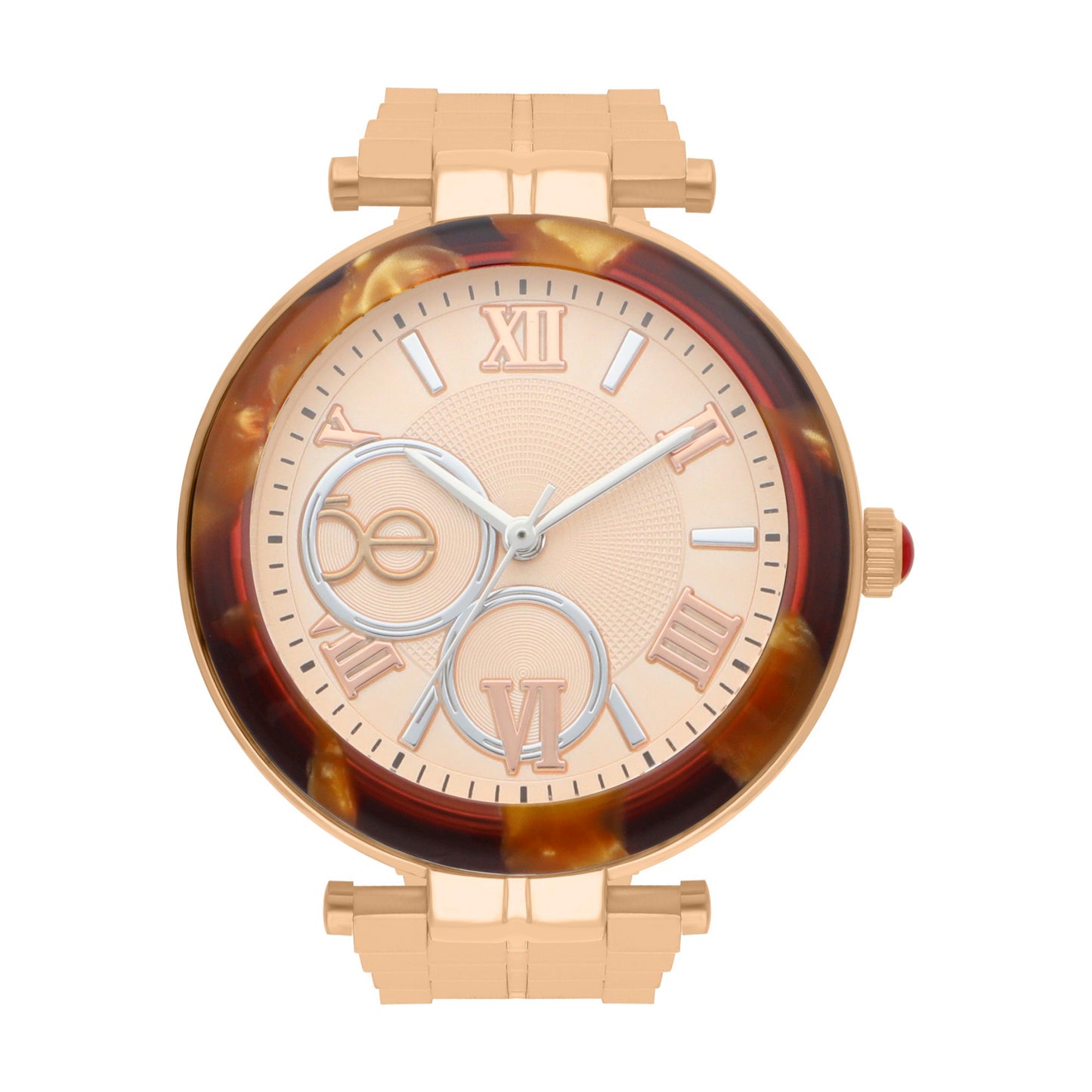 Reloj Cloe Análogo para Dama con Bisel Acabado Carey y Extensible de Acero Inoxidable OE2615