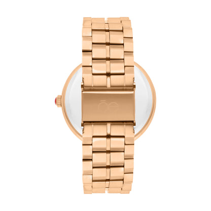 Reloj Cloe Análogo para Dama con Bisel Acabado Carey y Extensible de Acero Inoxidable OE2615