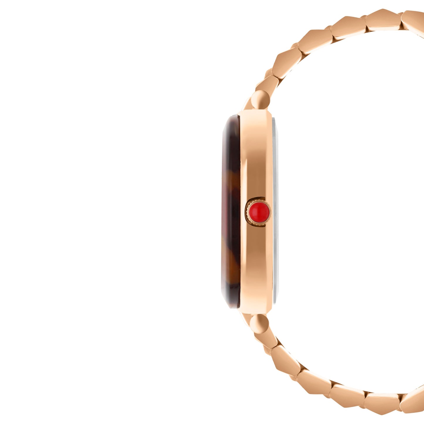 Reloj Cloe Análogo para Dama con Bisel Acabado Carey y Extensible de Acero Inoxidable OE2615