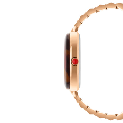 Reloj Cloe Análogo para Dama con Bisel Acabado Carey y Extensible de Acero Inoxidable OE2615