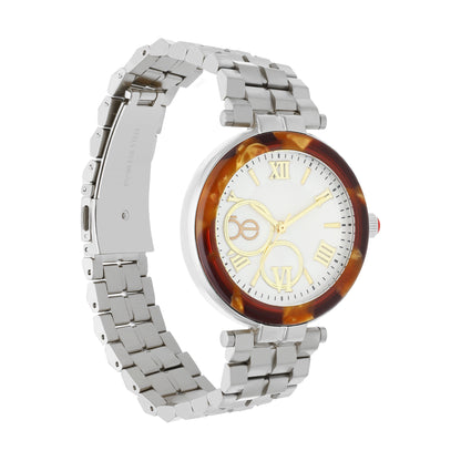 Reloj Cloe Análogo para Dama con Bisel Acabado Carey y Extensible de Acero Inoxidable OE2615