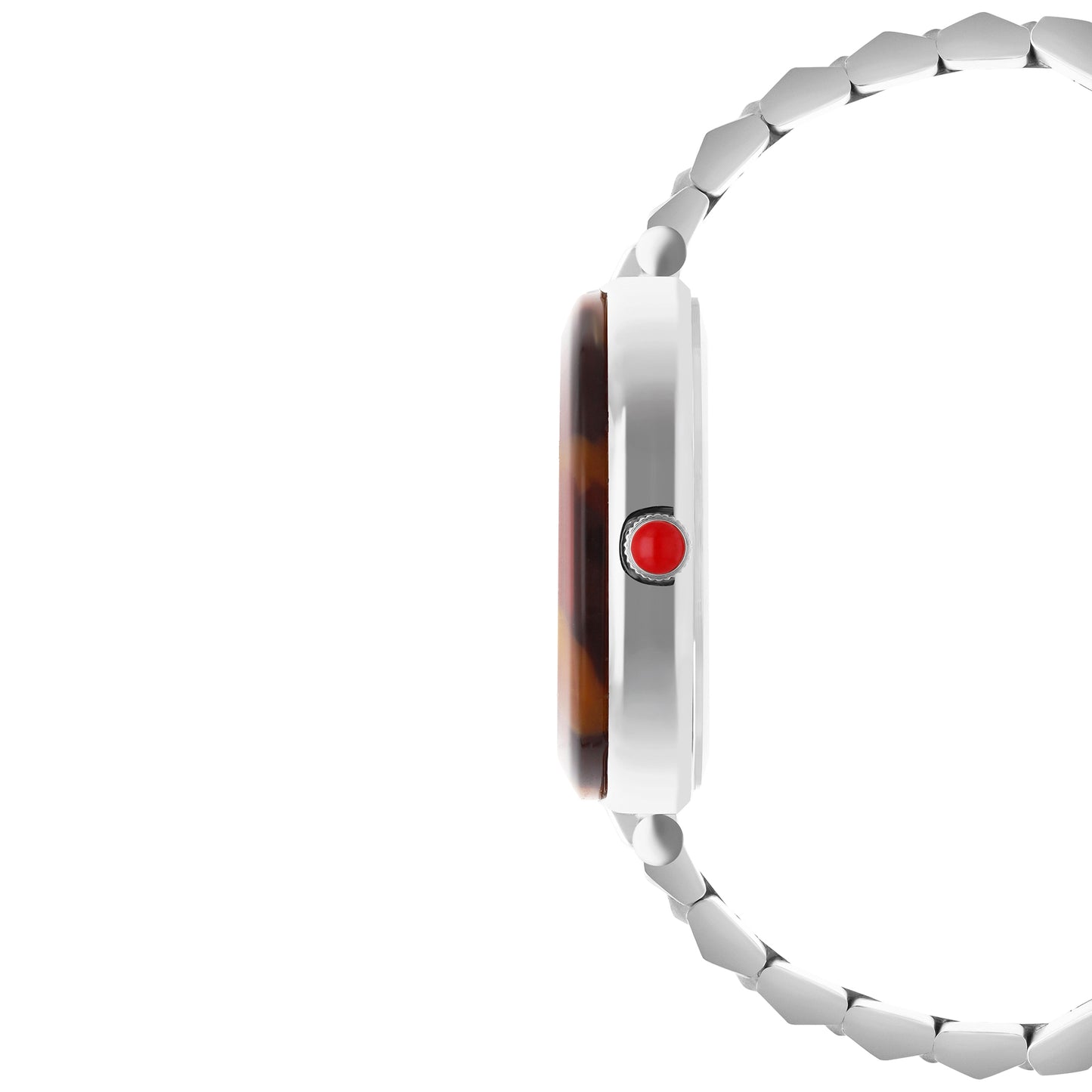 Reloj Cloe Análogo para Dama con Bisel Acabado Carey y Extensible de Acero Inoxidable OE2615