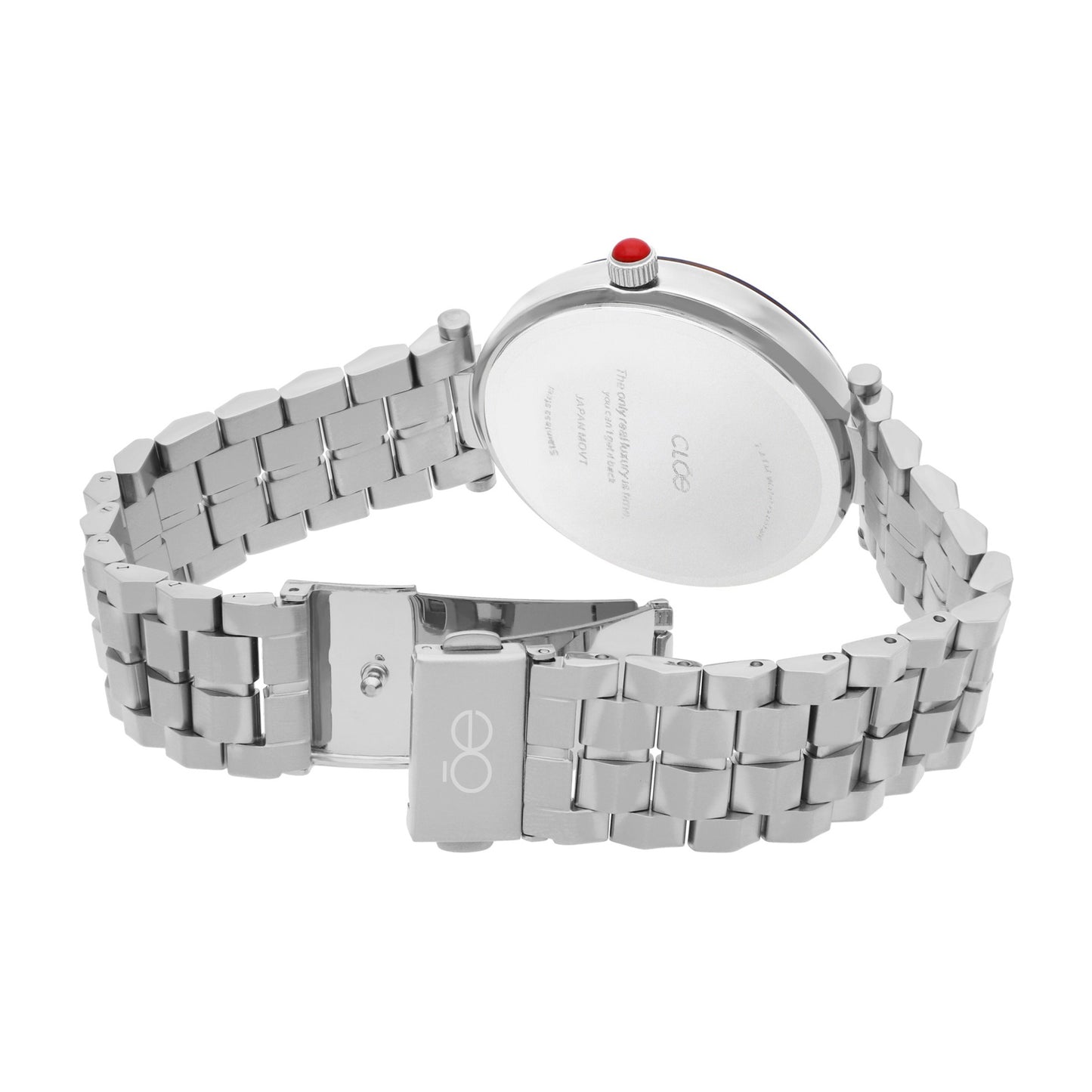 Reloj Cloe Análogo para Dama con Bisel Acabado Carey y Extensible de Acero Inoxidable OE2615