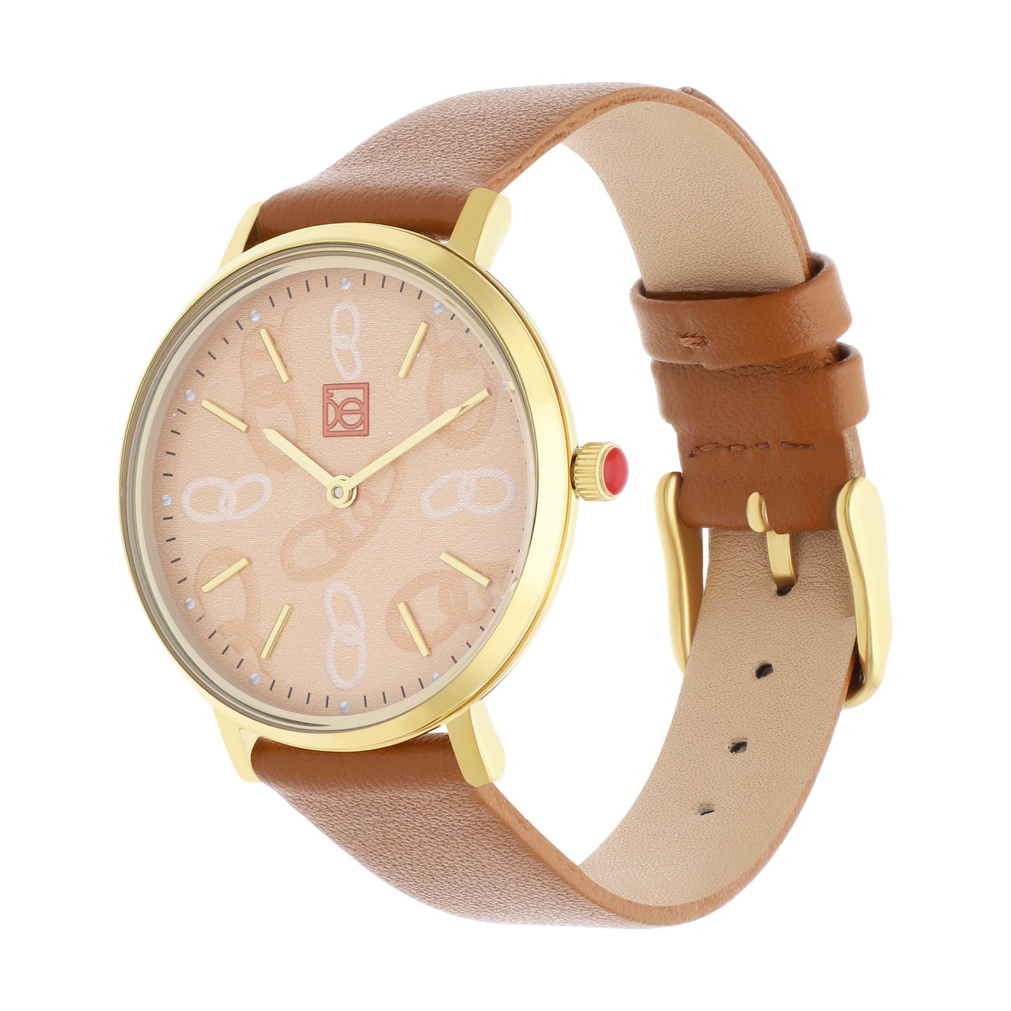 Reloj Cloe Análogo para Dama con Diseño de Cadenas en Carátula y Correa de Tactopiel OE2616