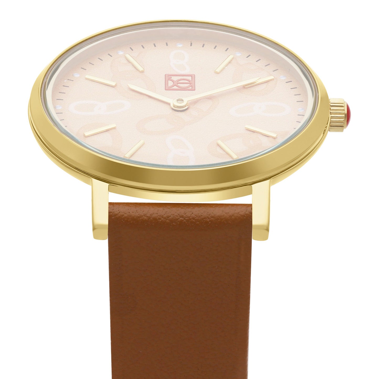 Reloj Cloe Análogo para Dama con Diseño de Cadenas en Carátula y Correa de Tactopiel OE2616
