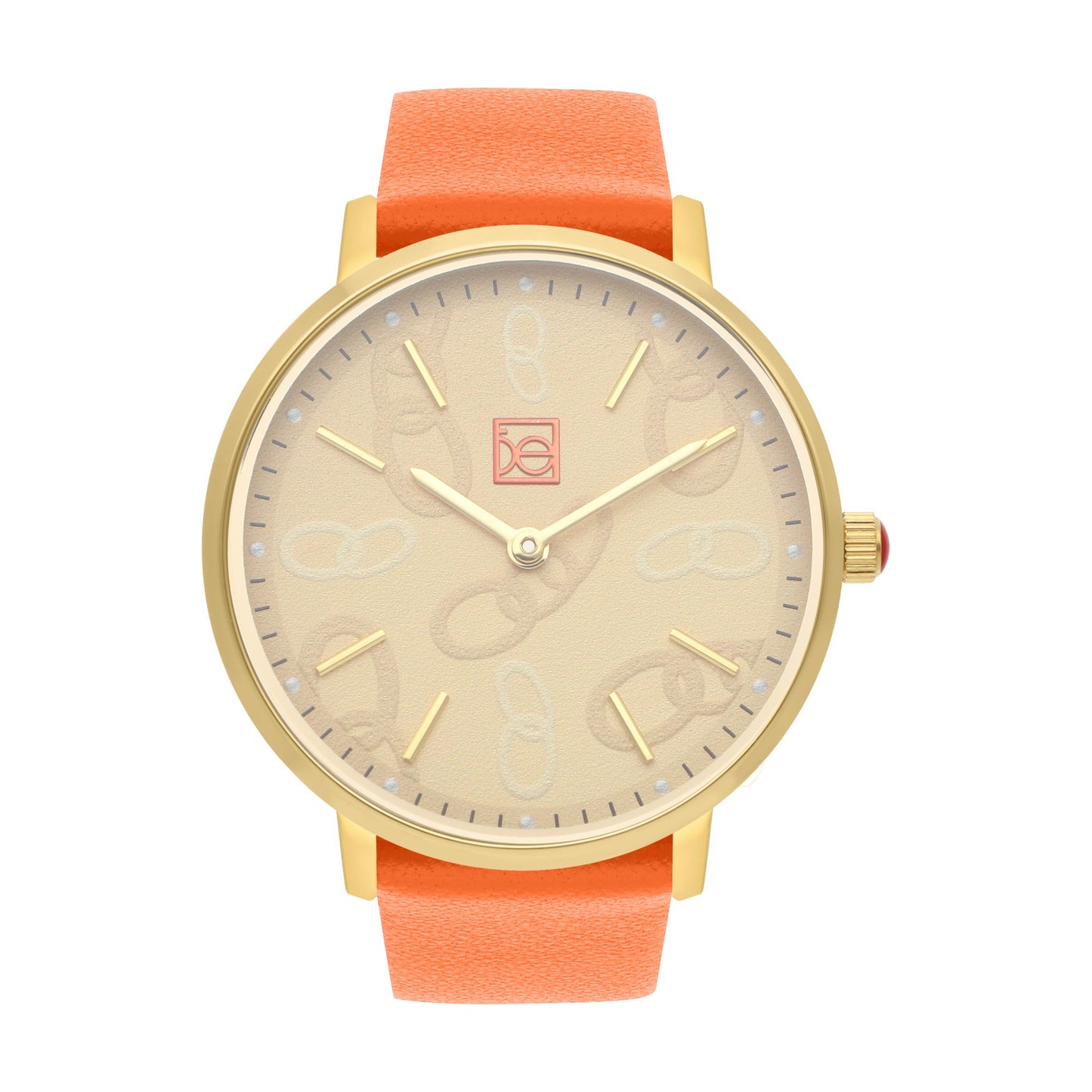 Reloj Cloe Análogo para Dama con Diseño de Cadenas en Carátula y Correa de Tactopiel OE2616