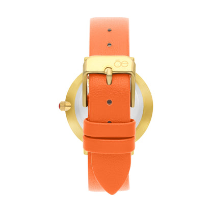 Reloj Cloe Análogo para Dama con Diseño de Cadenas en Carátula y Correa de Tactopiel OE2616
