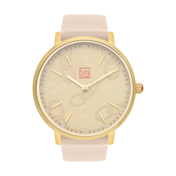 Reloj Cloe Análogo Dama | Diseño de Cadenas en Carátula | Correa Tactopiel OE2616