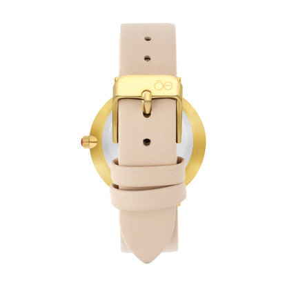 Reloj Cloe Análogo para Dama con Diseño de Cadenas en Carátula y Correa de Tactopiel OE2616