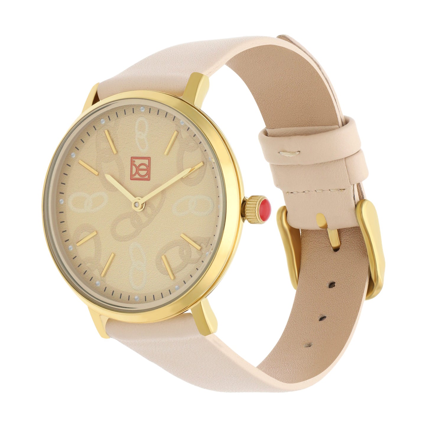 Reloj Cloe Análogo para Dama con Diseño de Cadenas en Carátula y Correa de Tactopiel OE2616